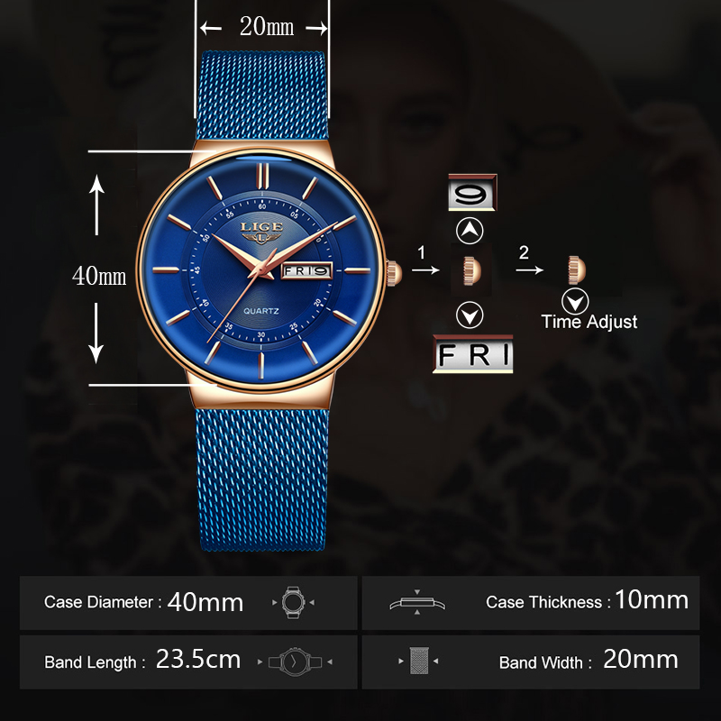 Zegarki Damskie LIGE Top Marka – Luxury Watch Top 10 recenzja i cena