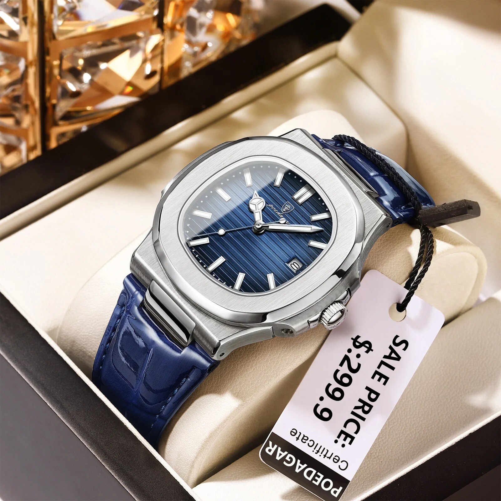 POEDAGAR Top luksusowy kwadrat – Luxury Watch Top 10 recenzja i cena