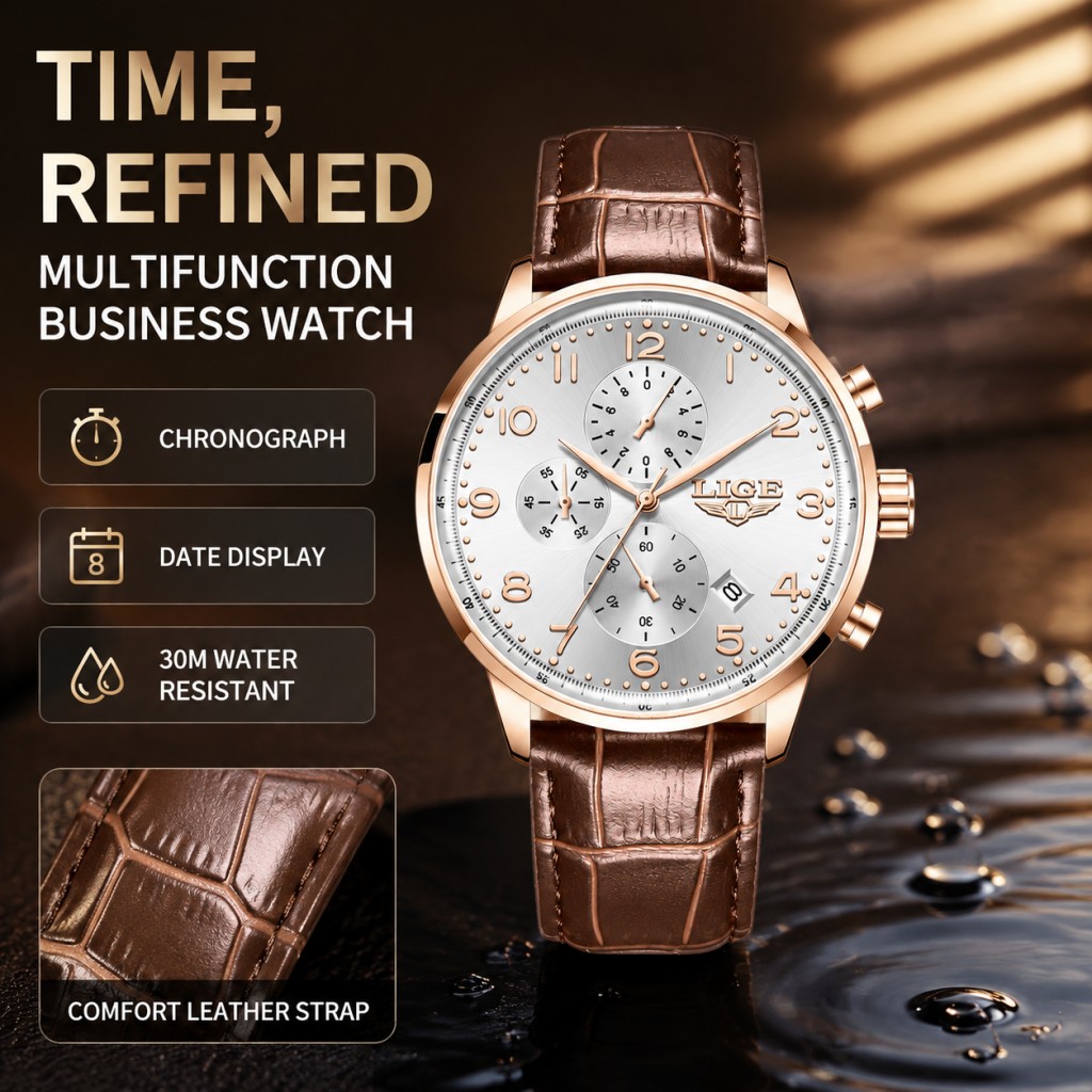 LIGE Nowy Męski Zegarek Modny  – Luxury Watch Top 10 recenzja i cena
